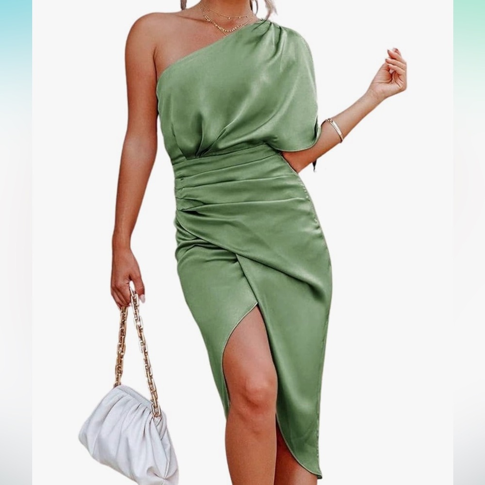 Cupshe satin one shoulder dress
